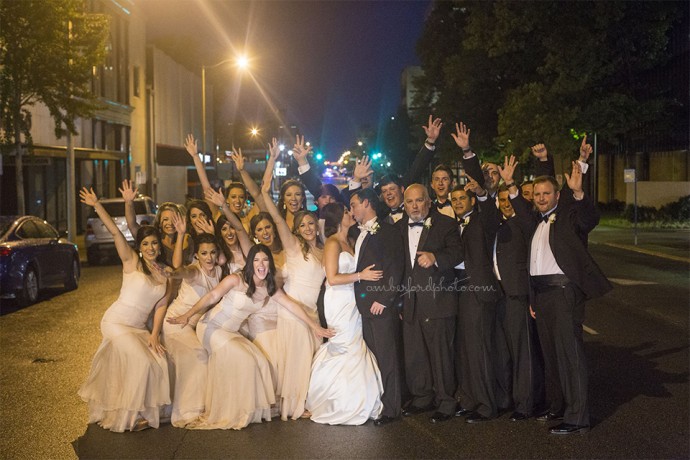 Downtown Birmingham wedding party