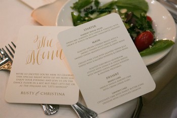 Harbert Center Wedding Menus